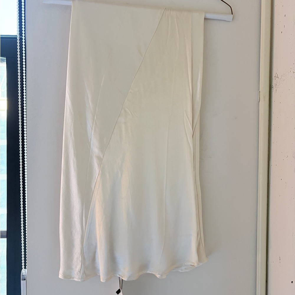 DISSH Cream Satin Bias-Cut Maxi Skirt new with tags, never worn